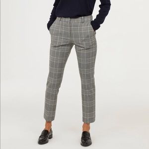 H&M grey plaid cotton pants (M)